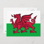 Wales-Flagge Postkarte (Vorne/Hinten)