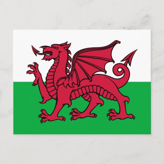 Wales-Flagge Postkarte (Vorderseite)