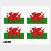 Wales-Flagge Rechteckiger Aufkleber (Blatt)