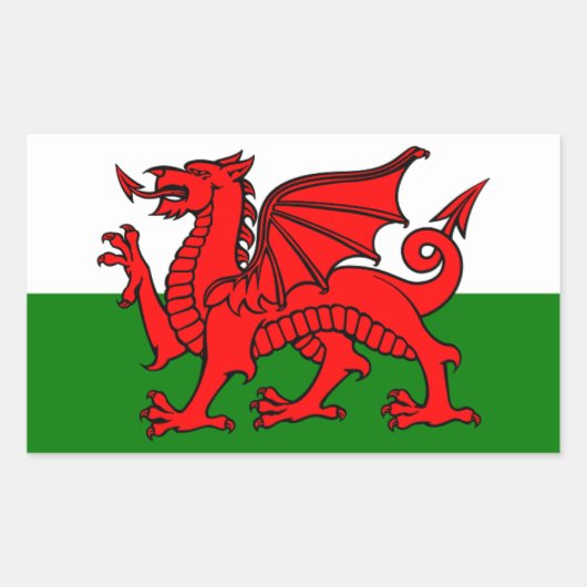 Wales-Flagge Rechteckiger Aufkleber (Vorderseite)