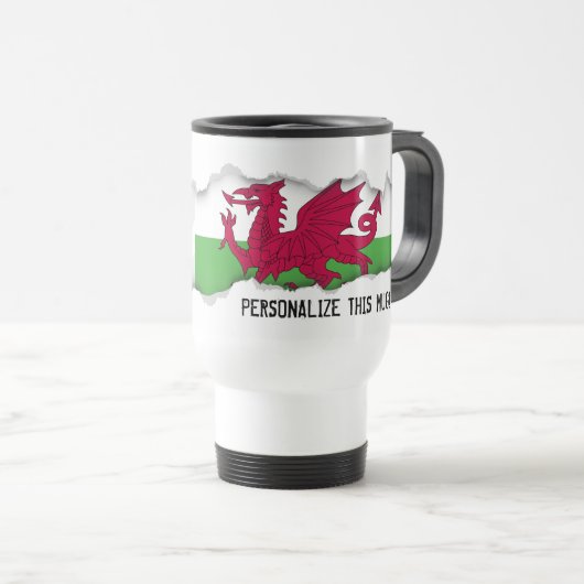 Wales-Flagge Reisebecher (VorderseiteRechts)