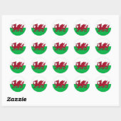 Wales-Flagge Runder Aufkleber (Blatt)