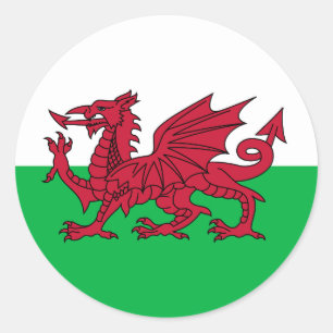 Wales-Flagge Runder Aufkleber