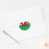 Wales-Flagge Runder Aufkleber (Umschlag)