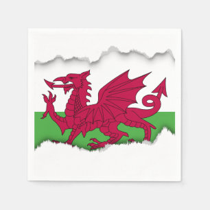 Wales-Flagge Serviette