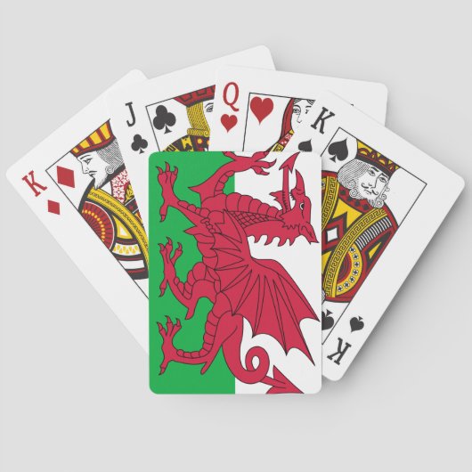 Wales-Flagge Spielkarten (Rückseite)