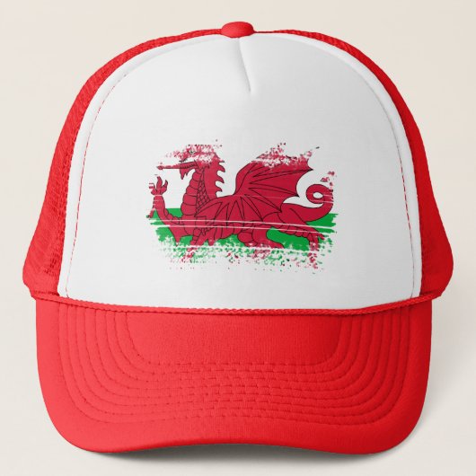 Wales-Flagge Truckerkappe (Vorderseite)