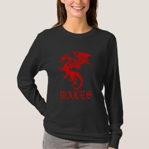Wales flagge Welsh Dragon stolz red Wales rugby fo T-Shirt