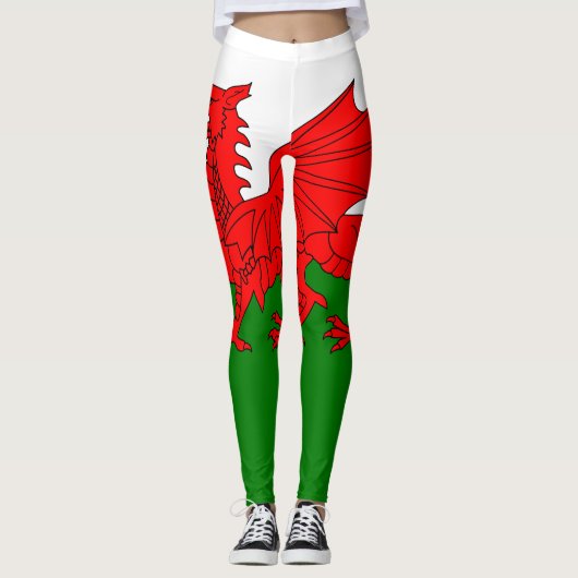 Wales flagge Welsh Red Dragon Leggings (Vorderseite)