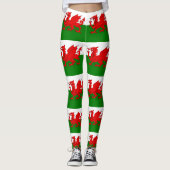Wales flagge Welsh Red Dragon Leggings (Vorderseite)