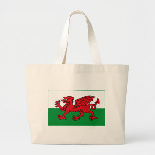 Wales-Flaggen-(helle) Taschen-Tasche Jumbo Stoffbeutel