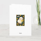 Wales Follower Cute Lamb Surrounded By Daffodils Karte (Rückseite)