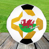 Wales Football & Gold Welsh Flag / Cymru Fußball