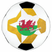 Wales Football & Gold Welsh Flag / Cymru Fußball (Vorderseite)