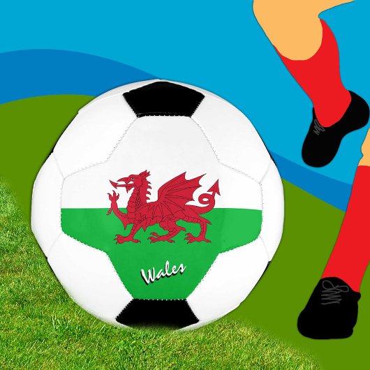 Wales Football & Welsh Flag, Cymru / Sport Fußball