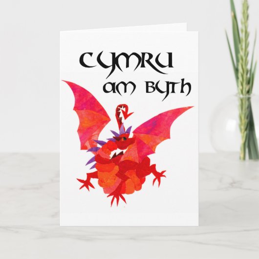 "Wales Forever!" Grußkarte für Red Dragon Karte (Vorderseite)