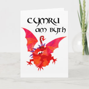 "Wales Forever!" Grußkarte für Red Dragon Karte