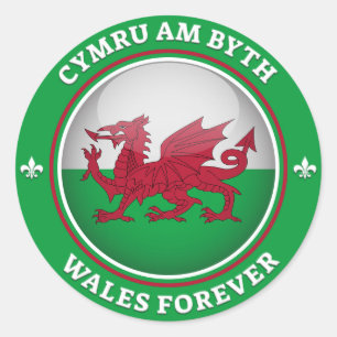 Wales Forever Runder Aufkleber
