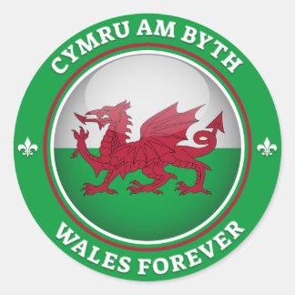 Wales Forever Runder Aufkleber