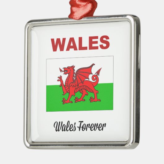 Wales Forever Silbernes Ornament (Links)