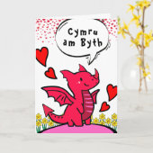 Wales Forever St. David's Day Red Dragon Hearts Karte (Gelbe Blume)