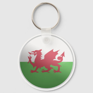 Wales Glossy Circle Flag Schlüsselanhänger