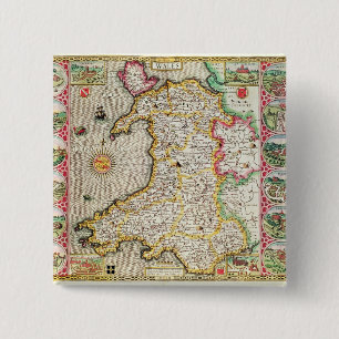 Wales, graviert von Jodocus Hondius Button