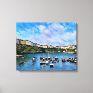 Wales, Hafen von Tenby Leinwanddruck