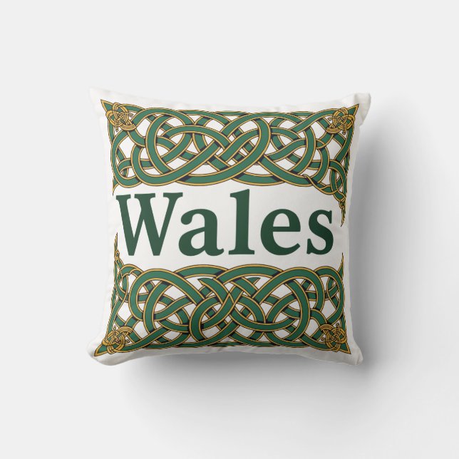 Wales Heraldic Celtic Knotwork Kissen (Vorderseite)
