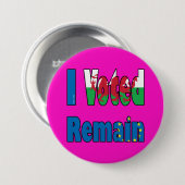 Wales "ich Voted bleibe" EU-Referendum Button (Vorne & Hinten)