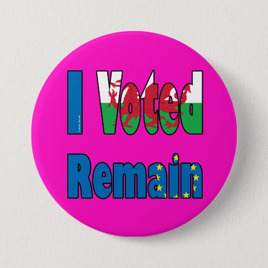 Wales "ich Voted bleibe" EU-Referendum Button (Vorderseite)