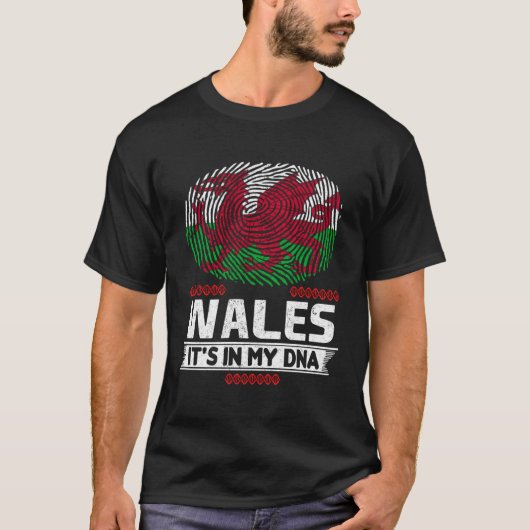 Wales ist in meiner DNA Wales Flag T-Shirt (Vorderseite)