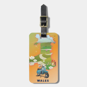 Wales-Karte Vintage-Reiseposter Gepäckanhänger