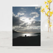 Wales-Küsten-Sonnenuntergang Karte (Gelbe Blume)