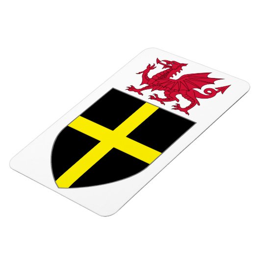 Wales Magnet - Drache über St. David Shield (Linke Seite)