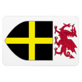 Wales Magnet - Drache über St. David Shield (Horizontal)