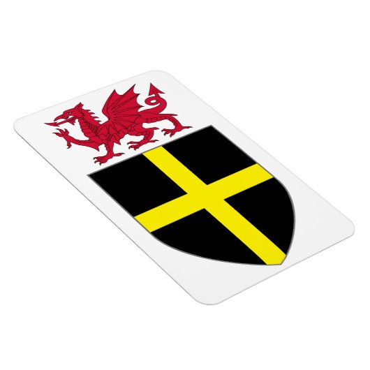 Wales Magnet - Drache über St. David Shield (Rechte Seite)