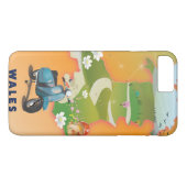 Wales Map Vintage Reiseplakat Case-Mate iPhone Hülle (Rückseite (Horizontal))