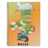 Wales Map Vintage Reiseplakat Notizblock (Vorderseite)