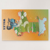 Wales Map Vintage Reiseplakat Puzzle (Horizontal)