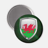Wales Metallic Emblem Magnet (Vorderseite/Rückseite)