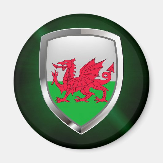 Wales Metallic Emblem Magnet (Vorne)