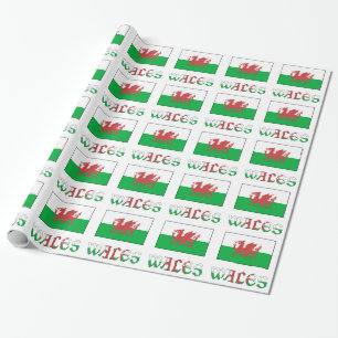 Wales mit walisischer Flagge Geschenk Geschenkpapier