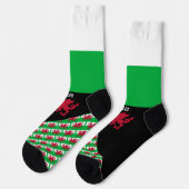 Wales, Mode, walisische Flagge, patriotisch Socken (Linkes Detail)
