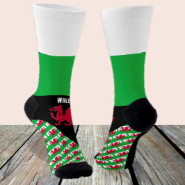 Wales, Mode, walisische Flagge, patriotisch Socken