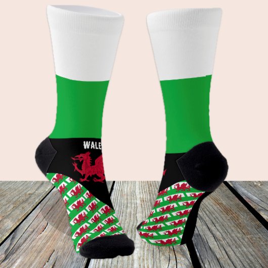 Wales, Mode, walisische Flagge, patriotisch Socken