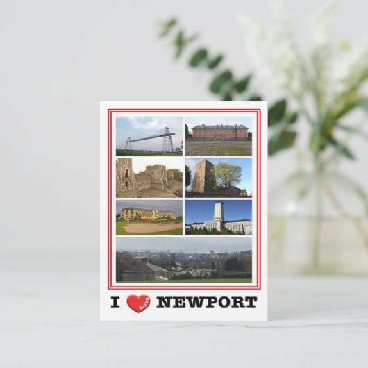 Wales - Newport - I Liebe - Postkarte (Stehend Vorderseite)
