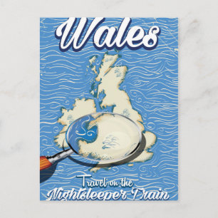 Wales Nightsleeper: Britisches Reiseplakat Postkarte