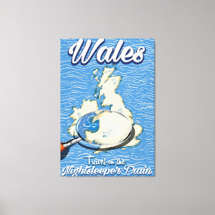 Wales Nightsleeper Zug britisches Reiseplakat Leinwanddruck