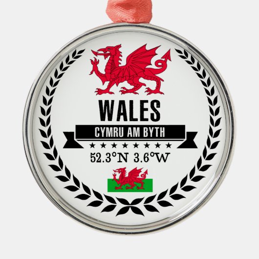 Wales Ornament Aus Metall (Vorne)